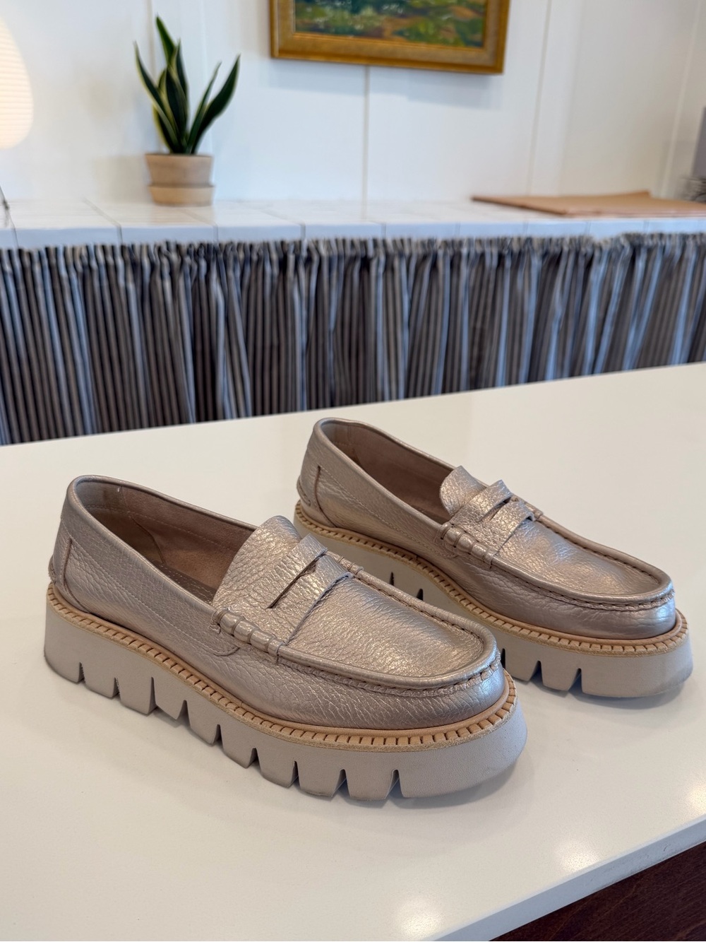 Pedro Garcia Sebas Silver Metallic Loafers size 39